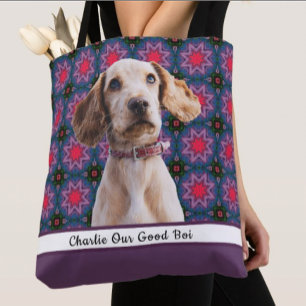Lila Blue Niedlich Foto Geschenk Hund Mama Oma Lov Tasche