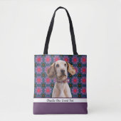 Lila Blue Niedlich Foto Geschenk Hund Mama Oma Lov Tasche (Vorderseite)