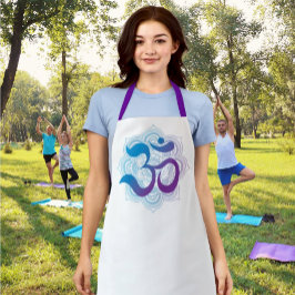 Lila Blue Om Blume Mandala Kitchen Wear Schürze
