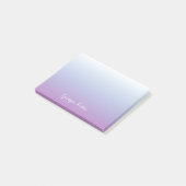 Lila Blue Ombre Gradient Personalisiert Post-it Klebezettel (angewinkelt)