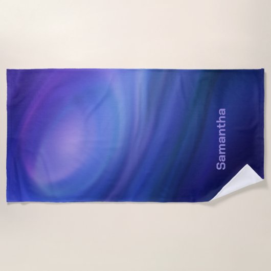 Lila Blue Ombre Gradient Strandtuch (Vorderseite)