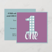 Lila & Blue One Party Einladung (Vorne/Hinten)
