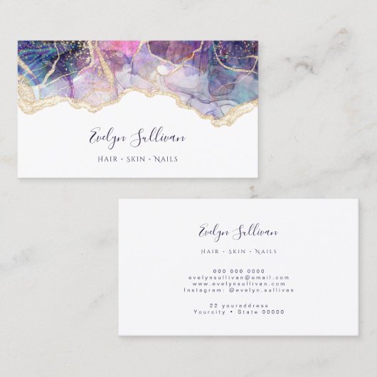 lila-Blue-Opal-Visitenkarte Visitenkarte (Vorne/Hinten)