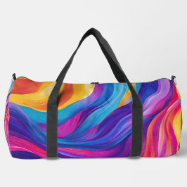 LILA BLUE ORANGE GELBE ABSTRAKTE WELLEN DUFFLE BAG