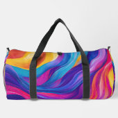 LILA BLUE ORANGE GELBE ABSTRAKTE WELLEN DUFFLE BAG (Rückseite)