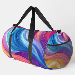 LILA BLUE ORANGE GELBE ABSTRAKTE WELLEN DUFFLE BAG