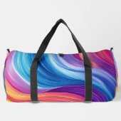 LILA BLUE ORANGE GELBE ABSTRAKTE WELLEN DUFFLE BAG (Rückseite)