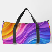 LILA BLUE ORANGE GELBE ABSTRAKTE WELLEN DUFFLE BAG (Rückseite)