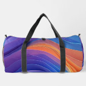 LILA BLUE ORANGE GELBE ABSTRAKTE WELLEN DUFFLE BAG (Rückseite)