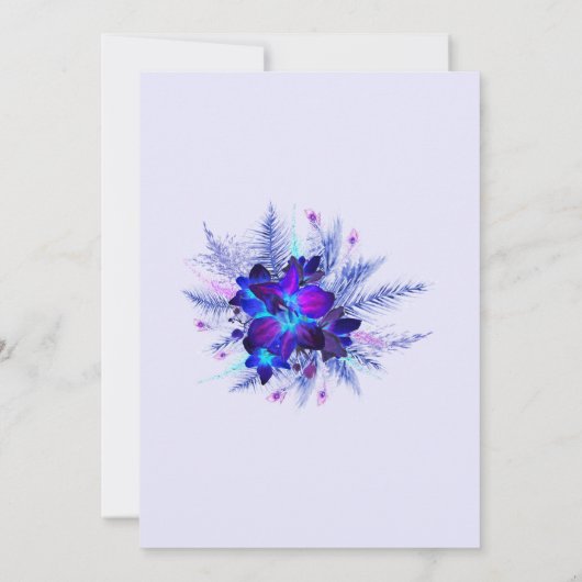 Lila Blue Orchid Wedding Speichern Sie das Datum E Einladung (Rückseite)