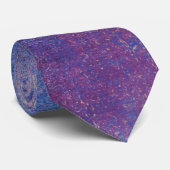 Lila Blue Peacock Abstrakt Neck Tie Krawatte (Gerollt)