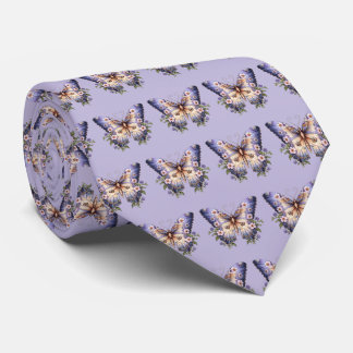 Lila Blue Periwinkle Butterflies Neck TIe Krawatte