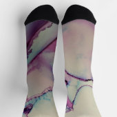 Lila Blue & Pink Abstrakte Alkoholtinte Flüssigkei Socken (Oben)