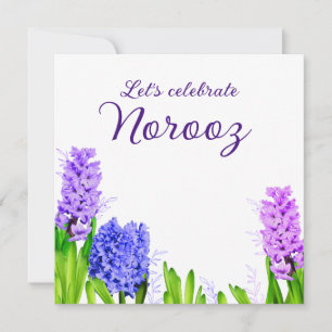 Lila Blue Pink Blume Hyacinth Happy Norooz Einladung