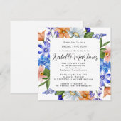 Lila Blue Pink Floral Bridal Luncheon Dusche Einladung (Vorne/Hinten)