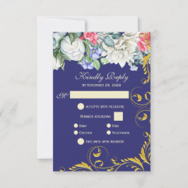 Lila Blue Pink Gold Wirbel Botanische UAWG RSVP Karte