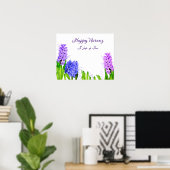 Lila Blue Pink Happy Norooz Hyacinth Blume Poster (Heimbüro)