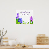 Lila Blue Pink Happy Norooz Hyacinth Blume Poster (Küche)