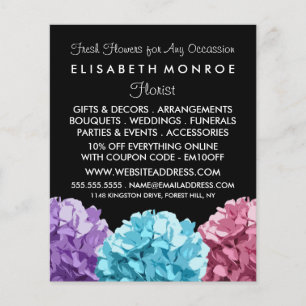 Lila, Blue & Pink Hydrangea, Floristry Flyer