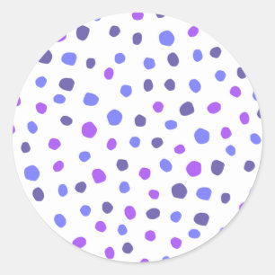Lila Blue Polka Dot Dotter Muster Art Runder Aufkleber