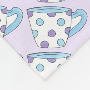 Lila Blue Polka Dot Teacup Tee Party Cups Fleecedecke