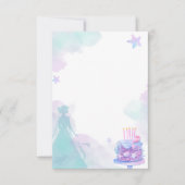Lila Blue Princess Girl Birthday Party Dankeskarte (Vorderseite)
