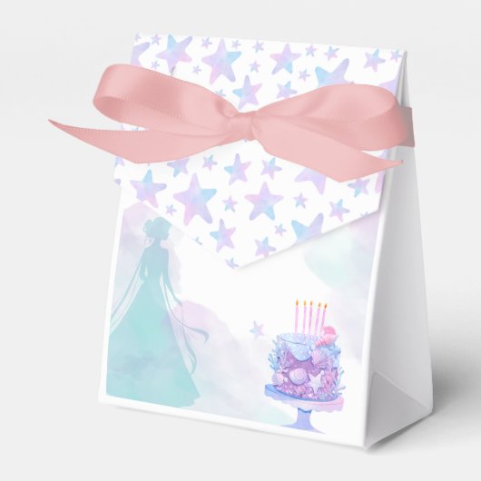 Lila Blue Princess Girl Birthday Party Geschenkschachtel (Vorderseite)