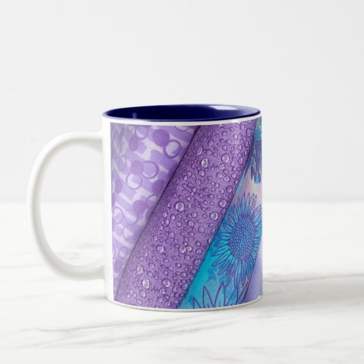 Lila & Blue Quilt Bolt Tasse (Links)