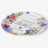Lila Blue Red Wildblume Bridal Luncheon Dusche Pappteller (Schrägansicht)
