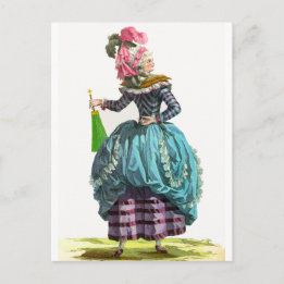 Lila & Blue Regency Französischer Mode Zeichnend Postkarte