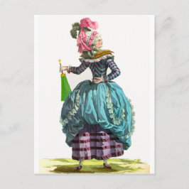 Lila & Blue Regency Französischer Mode Zeichnend Postkarte