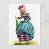 Lila & Blue Regency Französischer Mode Zeichnend Postkarte (Vorderseite)