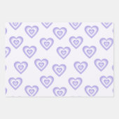 Lila Blue Retro 60er 70er Geometric Heart Romantic Geschenkpapier Set (Vorderseite 3)