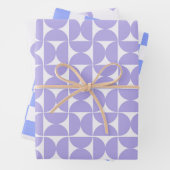 Lila Blue Retro 60er 70er Geometric Heart Romantic Geschenkpapier Set (Beispiel)