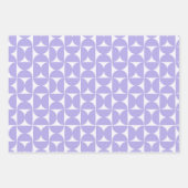 Lila Blue Retro 60er 70er Geometric Heart Romantic Geschenkpapier Set (Vorderseite)