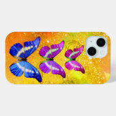 Lila BLUE-SCHALTFLÄCHEN IN GOLDGELBE Case-Mate iPhone Hülle (Rückseite (Horizontal))