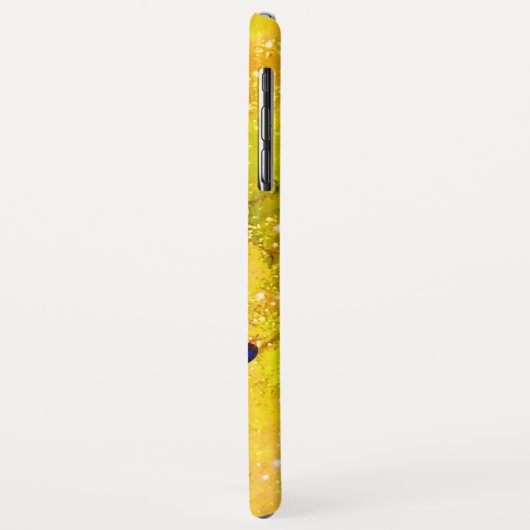 Lila BLUE-SCHALTFLÄCHEN IN GOLDGELBE Case-Mate iPhone Hülle (Hinten/Links)