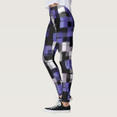 Lila Blue Schwarz-weiß Trendy Leggings (Links)