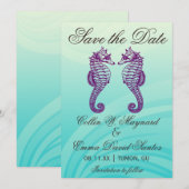 Lila & Blue Seepferd Save the Date (Vorne/Hinten)