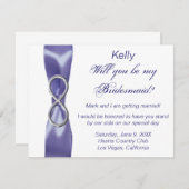 Lila Blue Silver Infinity Bridesmaid Card (Vorne/Hinten)