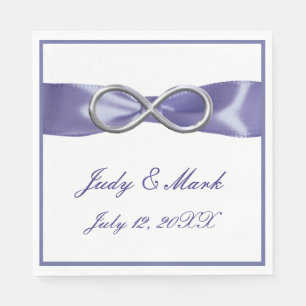 Lila Blue Silver Infinity Paper Napkins Serviette