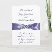 Lila Blue Silver Infinity Programmkarte Dankeskarte (Vorderseite)