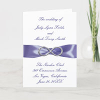 Lila Blue Silver Infinity Programmkarte