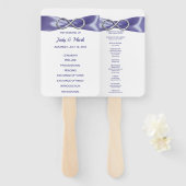 Lila Blue Silver Infinity Wedding Program Fans Fächer (Vorne und Hinten)