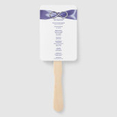 Lila Blue Silver Infinity Wedding Program Fans Fächer (Rückseite)