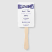 Lila Blue Silver Infinity Wedding Program Fans Fächer (Vorderseite)