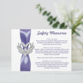 Lila Blue Silver Swan Safety Measures Card Save The Date (Stehend Vorderseite)