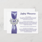 Lila Blue Silver Swan Safety Measures Card Save The Date (Vorne/Hinten)
