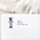 Lila Blue Silver Swans adressieren Labels (Insitu)