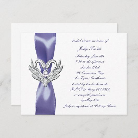 Lila Blue Silver Swans Brautparty (Vorne/Hinten)